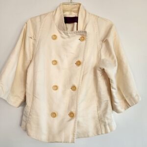 Women's Cream Double-Breasted Jacket